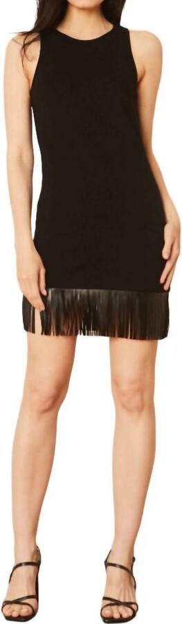 CABALLERO Lana Black Fringe Hem Dress