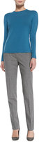 Thumbnail for your product : Lafayette 148 New York Melange Wool-Stretch Pants, Nickel