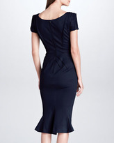 Thumbnail for your product : Zac Posen Short-Sleeve Bonded Jersey Dress, Navy