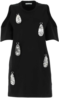 Area Crystal-Embellished Cold Shoulder T-Shirt Dress
