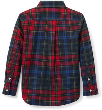 Ralph Lauren Childrenswear Twill Plaid Button-Down Shirt, Size 2-4