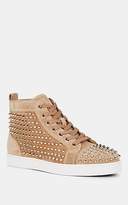 Thumbnail for your product : Christian Louboutin Men's Louis Flat Spiked Suede Sneakers - Beige, Tan