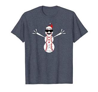 Funny Baseball Snowman Sunglasses Shirt Cute Christmas Gift