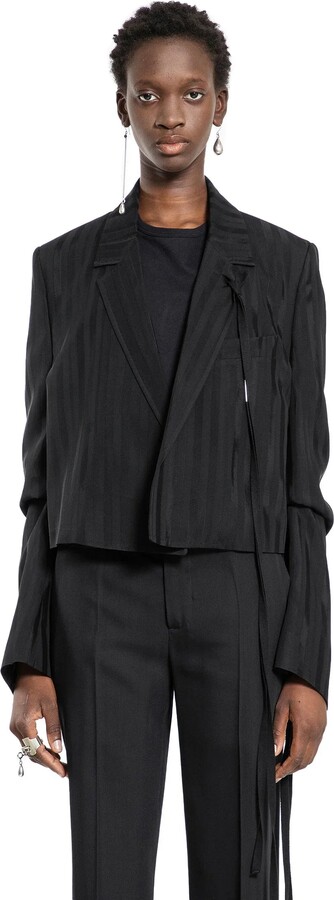 Ann Demeulemeester Blazer corto Inge in viscosa a righe