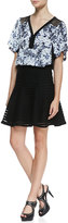 Thumbnail for your product : Nanette Lepore Paradise Sheer-Stripe Flounce Skirt