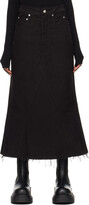 Black Godet Midi Skirt 