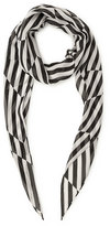 Thumbnail for your product : Akris Striped Trapezoid Scarf, Blanco/Black