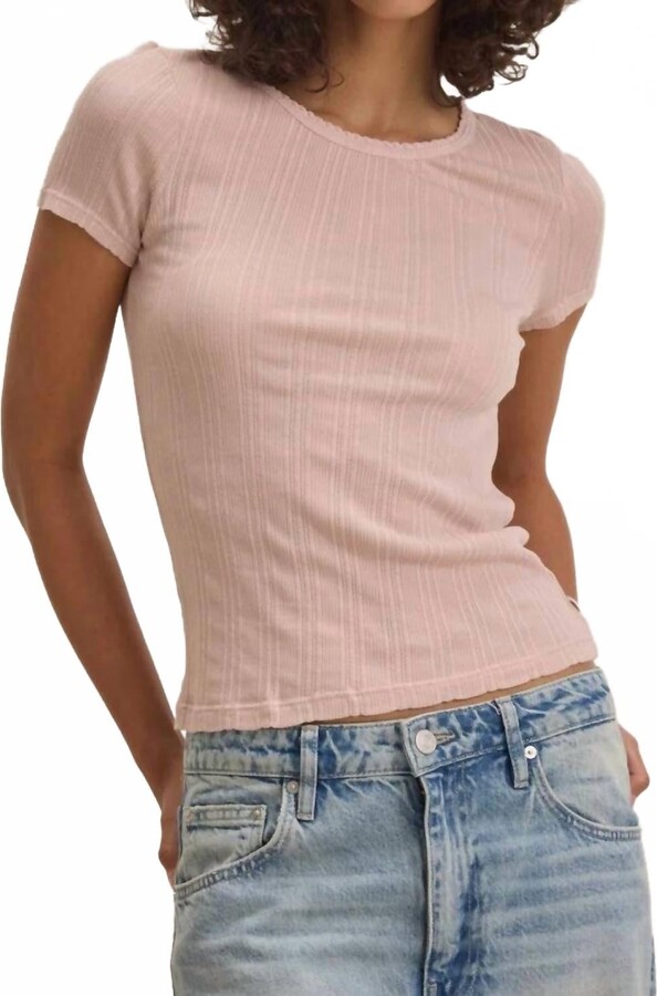 Velvet by Graham & Spencer Enati Pointelle Tee In Tutu