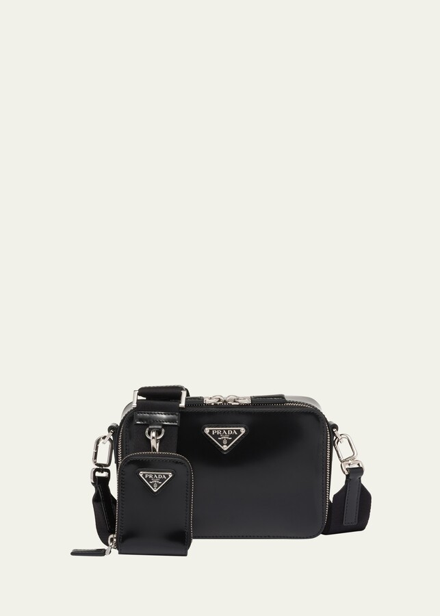 Prada Men's Metallic Leather Crossbody Bag w/ Pouch - ShopStyle