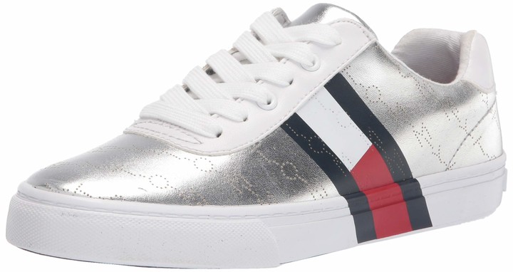 tommy hilfiger silver sneakers