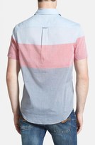 Thumbnail for your product : Original Penguin Trim Fit Short Sleeve Block Stripe Woven Shirt
