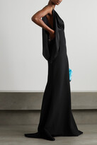 Thumbnail for your product : Safiyaa Amina Stretch-silk Satin And Crepe Gown - Black