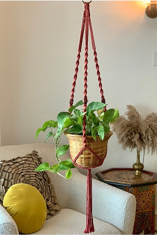 Macramé by Monday Petite Wooden Bead Plant Hanger