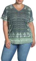 Thumbnail for your product : Lucky Brand Paisley Short Sleeve T-Shirt (Plus Size)