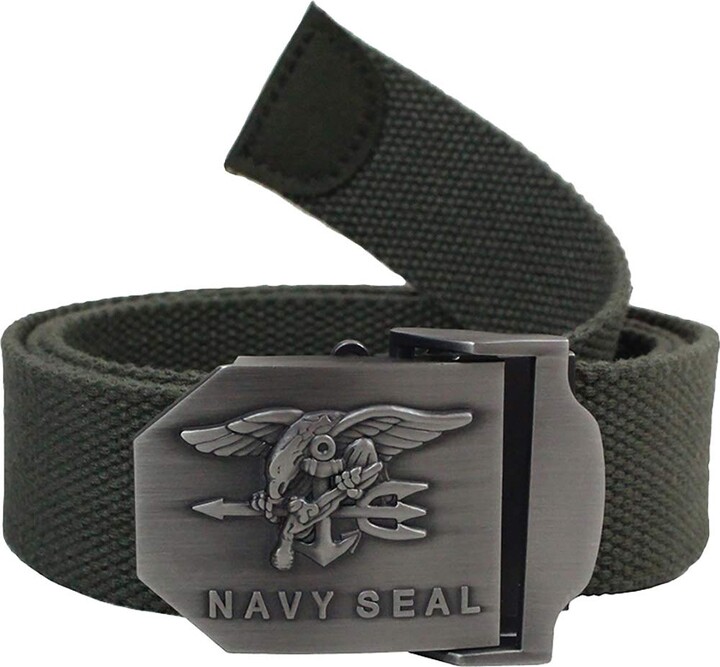 MilTec Canvas US Military Style With Metal Navy Seal Buckle (Olive