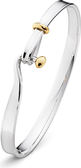 Georg Jensen Men's 18K Yellow Gold & Sterling Silver Torun Bangle Bracelet