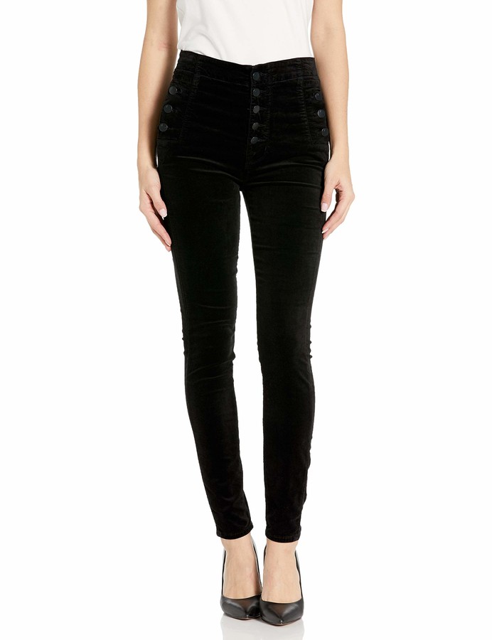J Brand Jeans Womens Natasha Sky High Skinny Velvet Pant in Black