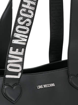 Love Moschino heart patch tote