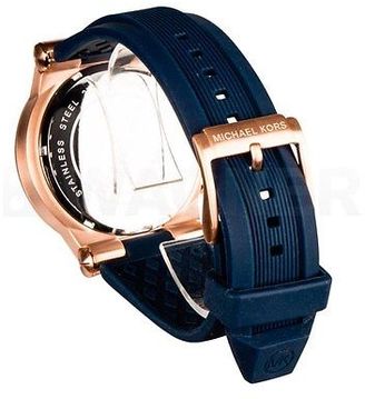 Michael Kors 'Dylan' Navy Dial Rose-tone Navy Silicone Strap Mens Watch MK8295