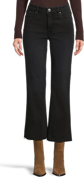 KUT from the Kloth Kelsey High-rise Fab Ab Ankle Flare With Raw Hem In Functional Women's Jeans Functional : 18 27, Cotton/Denim/Lyocell