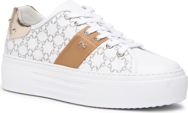 burberry logo print platform sneaker