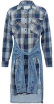 Thumbnail for your product : Current/Elliott Tie-front Chambray-paneled Checked Cotton Twill Dress
