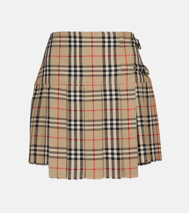 Burberry Vintage Check Pleated Skirt - ShopStyle