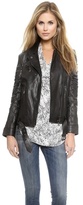 Thumbnail for your product : Haute Hippie Moto Jacket with Slashed Sleeves