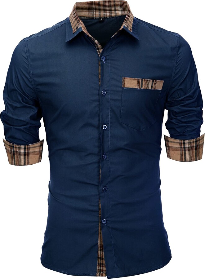 Fashion Formal Shirts Long Sleeve Shirts H&M Long Sleeve Shirt blue business style 