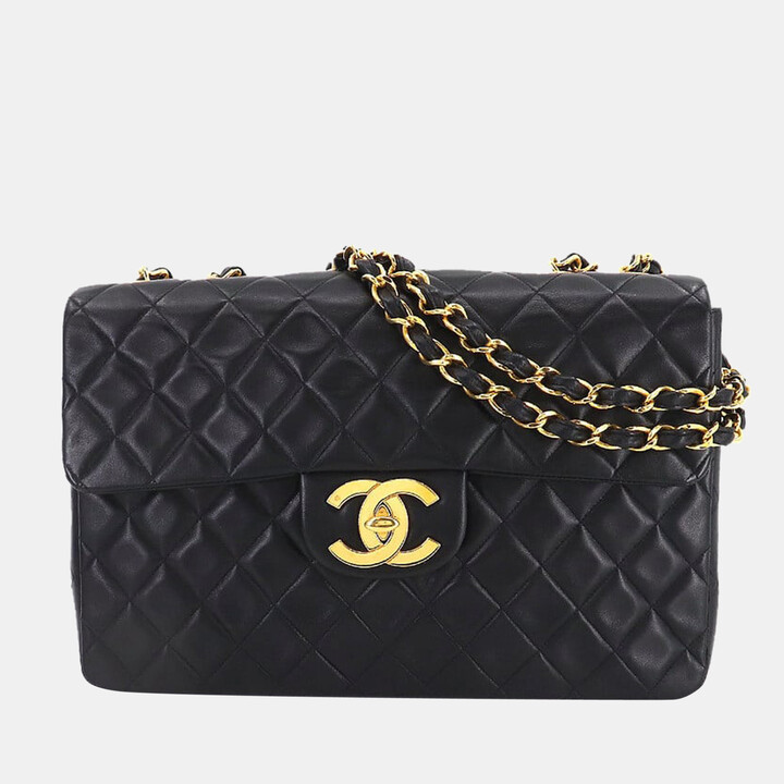 Chanel Black Leather Classic Single Flap Shoulder Bag - ShopStyle
