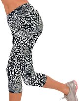 Thumbnail for your product : Deercon High Waist Fitness Yoga Sport Pants Woen Running Gy Stretch Capri 3/4 Leggings(Caouflage 2)
