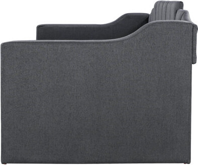 Latitude Run Black Upholstered Daybed With Wheeled Trundle - Modern Chic Design Twin Trundle Versatile Sleeping Option