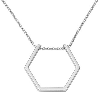 Sterling Hexagon Necklace by Silver Style