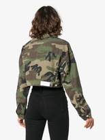 Thumbnail for your product : RE/DONE cropped camouflage cotton-blend jacket