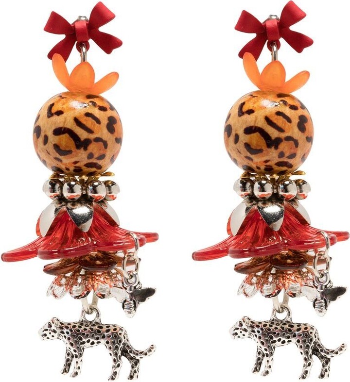 Louis Vuitton Red Leopard Print Painted Ceramic Pendant Necklace - Yoogi's  Closet