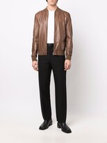 Thumbnail for your product : Salvatore Santoro Zip-Up Leather Bomber Jacket