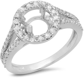 DazzlingRock Collection 0.40 Carat (ctw) 14K Yellow Gold White Diamond Ladies Bridal Halo Semi Mount Engagement Ring (Size 7)
