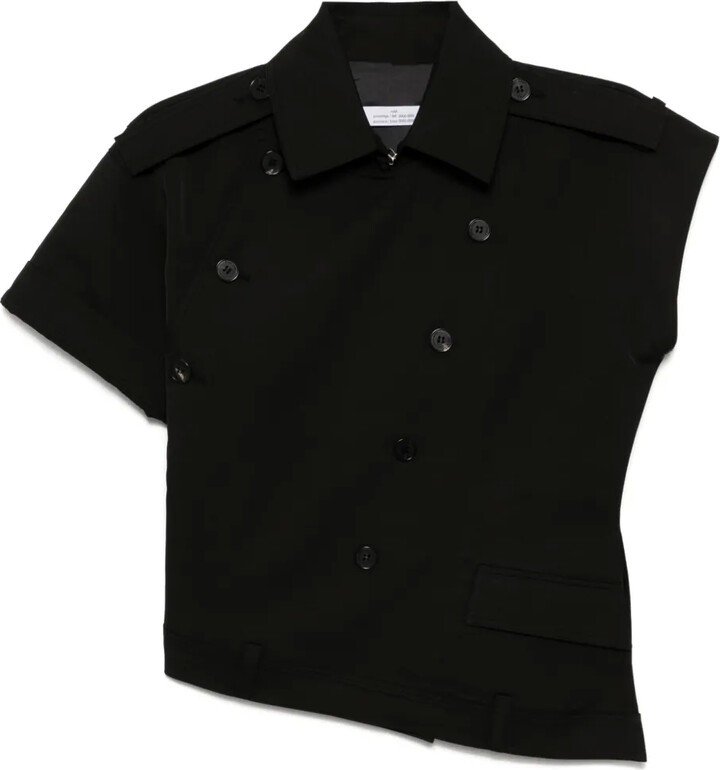 Rokh Muti Button Twisted Collared Top