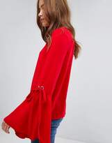 Thumbnail for your product : Pimkie Tie Flute Sleeve Blouse