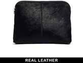 Thumbnail for your product : ASOS Leather Clutch Bag In Pony And Soft Construction