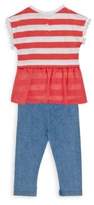 Thumbnail for your product : Betsey Johnson Little Girl's Two-Piece Stripe Top and Capri Pants Set