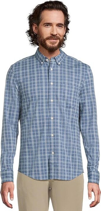 Faherty Coastline Knit Shirt Men's Clothing Oceanside Blue : MD, Cotton/Lyocell