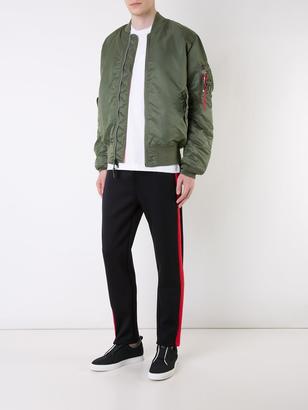 Alpha Industries ruched-sleeve bomber jacket