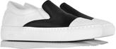 Thumbnail for your product : N°21 Black Satin & White Leather Slip-on Sneaker