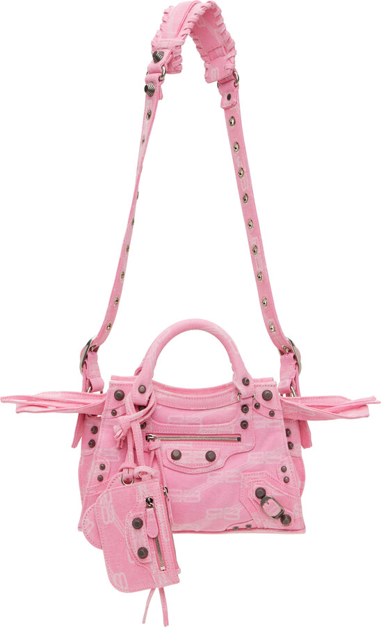 Balenciaga Pink XS Neo Cagole Denim Bag Balenciaga