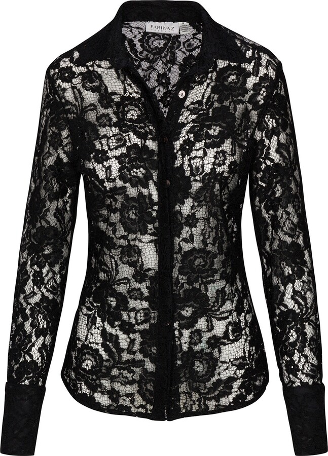 Farinaz Attitude Shirt - Black Lace