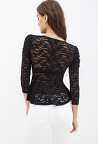 Thumbnail for your product : Forever 21 Sheer Lace Peplum Top