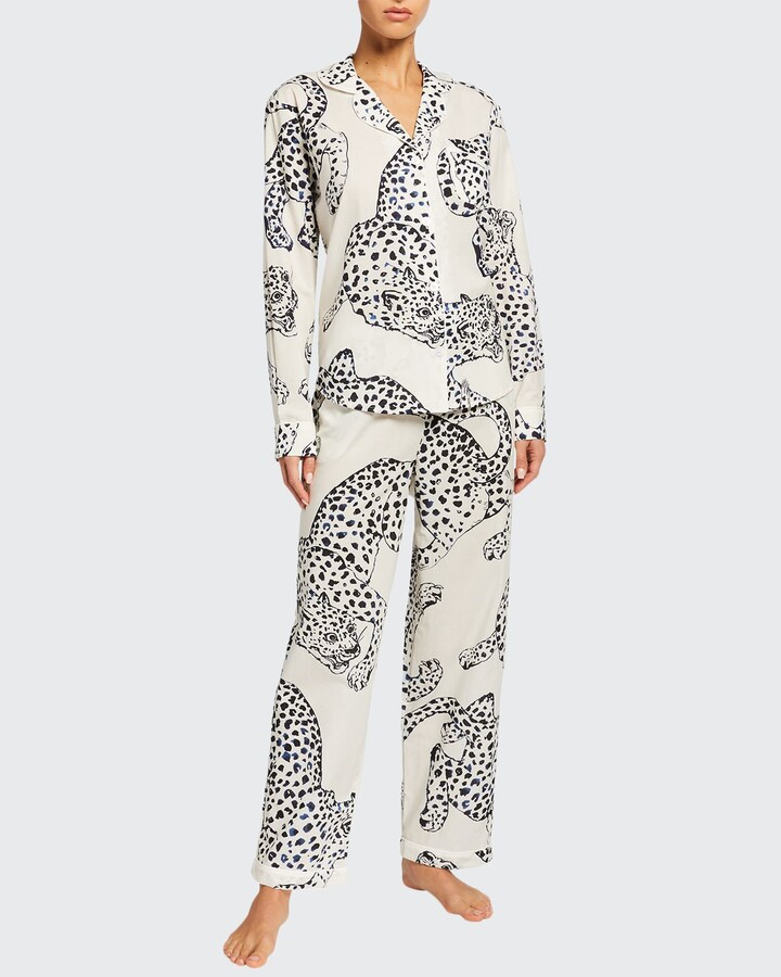 Womens Clothing Nightwear and sleepwear Pyjamas Desmond & Dempsey Cotton Loxodonta Pyjama Set in White 