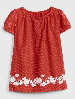 Gap Baby Embroidered Floral Dot Dress