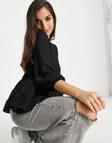 Thumbnail for your product : New Look tiered blouse in black